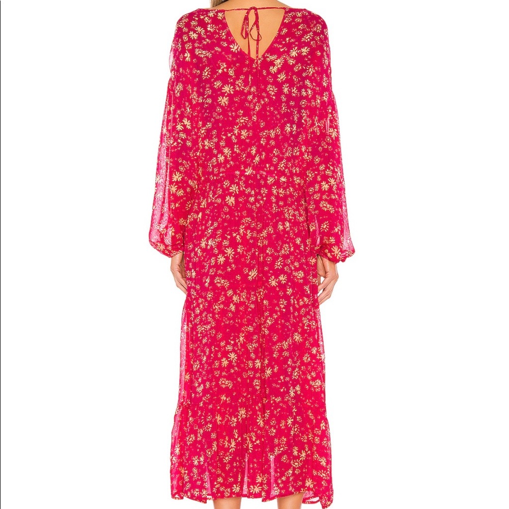 Free People Raspberry Boho Dress w/slip - Picture 2 of 6